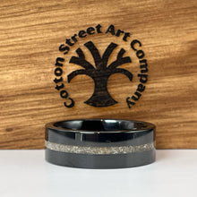 Load image into Gallery viewer, Thin Line of Love Black Ceramic Memorial Ring