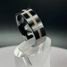 Load image into Gallery viewer, Thin Line of Love Black Ceramic Memorial Ring