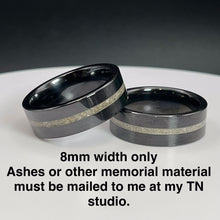 Load image into Gallery viewer, Thin Line of Love Black Ceramic Memorial Ring