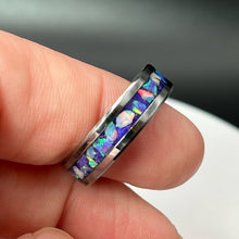 Load image into Gallery viewer, Purple Pearl Opal Ring - Custom Wedding Band