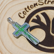 Load image into Gallery viewer, Sterling Silver Cross Pendant * Cremation Ash & Opals