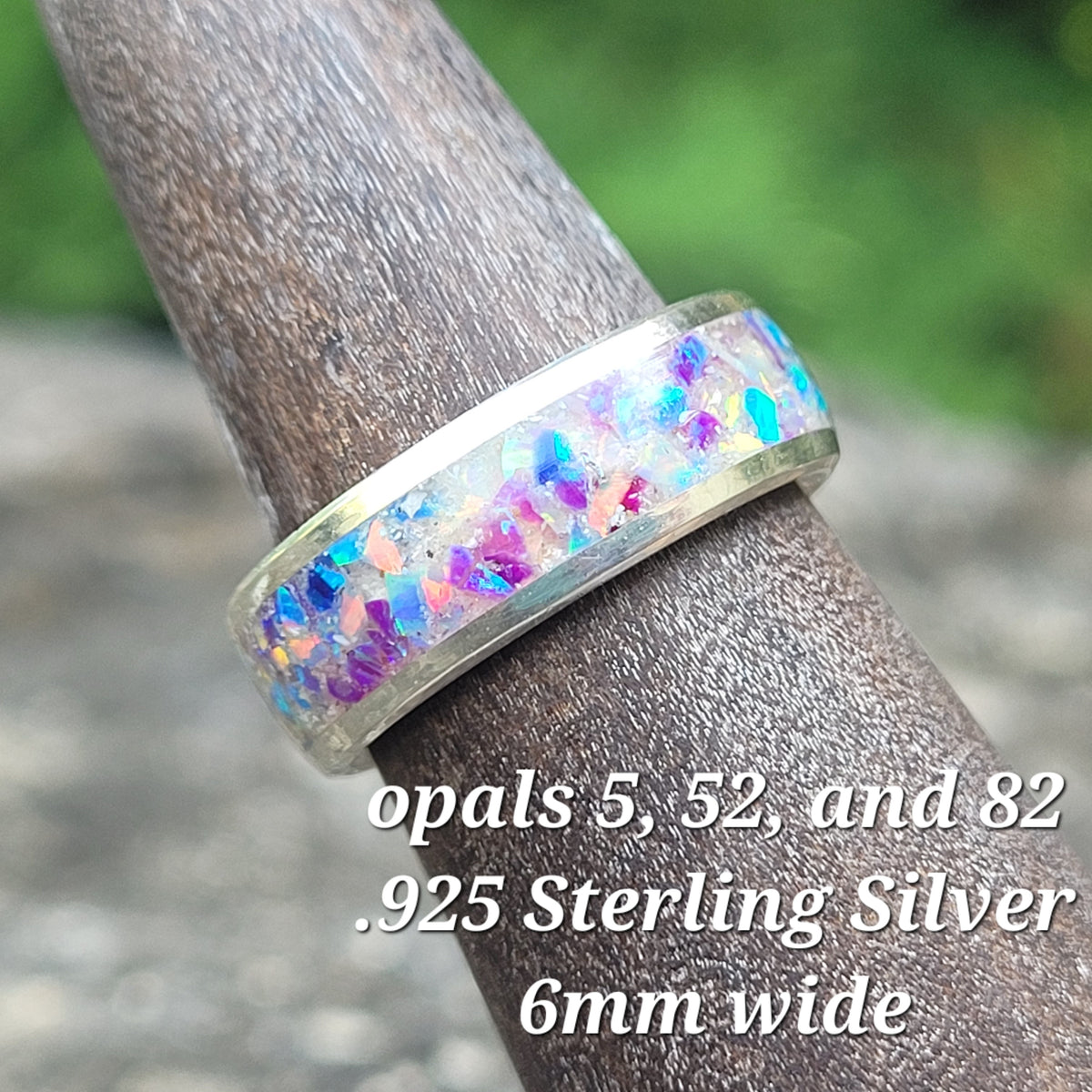 925 hot Sterling Silver Opal Inlay Ring