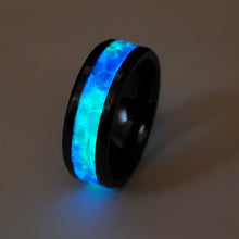 Load image into Gallery viewer, Northerner's Light Ring * Blue Green Opal Ring w/ Bright Glow-in-the-Dark