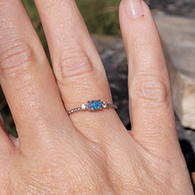 Load image into Gallery viewer, Stackable Memory Opal Ring Made w/ Cremation Ash, Dirt, Hair, or Sand