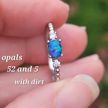 Load image into Gallery viewer, Stackable Memory Opal Ring Made w/ Cremation Ash, Dirt, Hair, or Sand