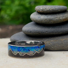 Load image into Gallery viewer, Keepsake Memory Ring "Mountains On My Mind" Titanium Band