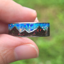 Load image into Gallery viewer, Keepsake Memory Ring "Mountains On My Mind" Titanium Band