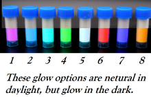 Load image into Gallery viewer, Glow-in-the-dark color can be added under the opals. We offer blue, purple, pink, red, orange, aqua, green, and others.