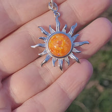 Load and play video in Gallery viewer, Sunshine Memorial Pendant * Sterling Silver, Opals and Memorial Material
