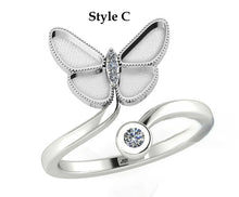 Load image into Gallery viewer, Custom Butterfly Memorial Ring - Sterling Silver