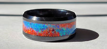 Load image into Gallery viewer, Red & Blue Ring Fire & Ice Wedding Band