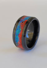 Load image into Gallery viewer, Red & Blue Ring Fire & Ice Wedding Band