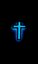 Load image into Gallery viewer, Sterling Sliver Memorial Cross with Blue Glow