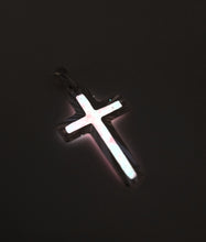 Load image into Gallery viewer, Sterling Sliver Cross Pink & Glow