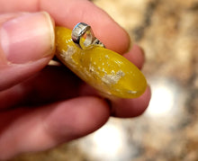 Load image into Gallery viewer, Yellow Ash Infused Heart Glass Memorial Necklace