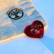 Load image into Gallery viewer, Ash Infused Glass Heart Memorial Necklace