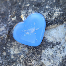 Load image into Gallery viewer, Ash Infused Blue Glass Memorial Heart Necklace