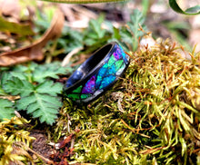 Load image into Gallery viewer, Floral Leaf Design Carbon Fiber Ring