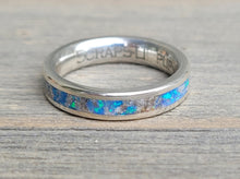 Load image into Gallery viewer, Sterling Silver, Opal &amp; Ash Memorial Ring
