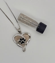 Load image into Gallery viewer, Heart and Paw Cremation Necklace
