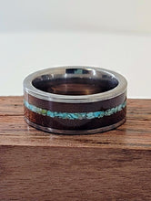 Load image into Gallery viewer, Turquoise and Walnut Wedding Band
