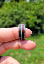 Load image into Gallery viewer, Turquoise and Walnut Wedding Band