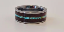 Load image into Gallery viewer, Turquoise and Walnut Wedding Band