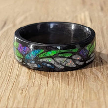 Load image into Gallery viewer, Floral Leaf Design Carbon Fiber Ring