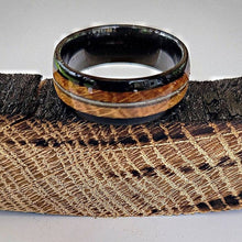 Load image into Gallery viewer, Whiskey Barrel Wood & Guitar String Ring