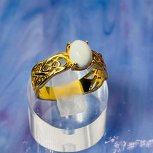 Load image into Gallery viewer, Breast Milk Ring - Celtic Gold-Plated Band
