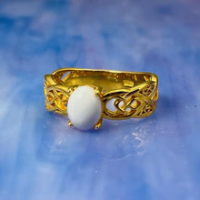 Load image into Gallery viewer, Breast Milk Ring - Celtic Gold-Plated Band
