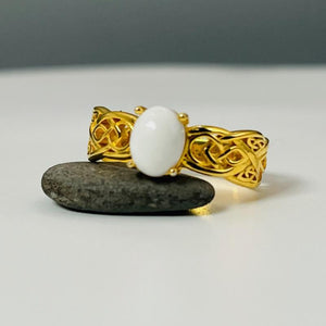 Breast Milk Ring - Celtic Gold-Plated Band