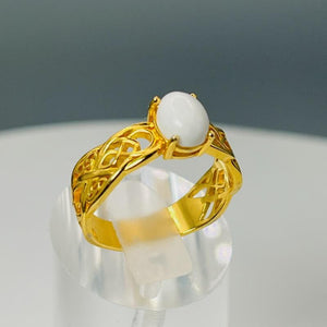 Breast Milk Ring - Celtic Gold-Plated Band