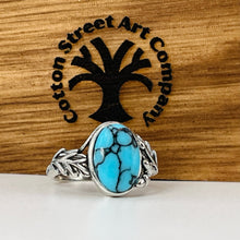 Load image into Gallery viewer, Blue Willow Turquoise Tru-Stone &amp; Sterling Silver Memorial Ring
