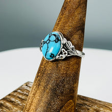 Load image into Gallery viewer, Blue Willow Turquoise Tru-Stone &amp; Sterling Silver Memorial Ring
