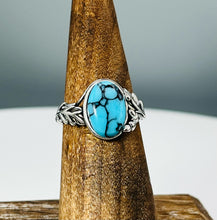 Load image into Gallery viewer, Blue Willow Turquoise Tru-Stone &amp; Sterling Silver Memorial Ring

