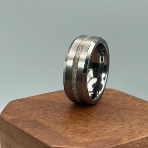 Thin Line of Love Tungsten Memorial Ring