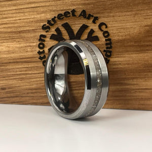 Thin Line of Love Tungsten Memorial Ring