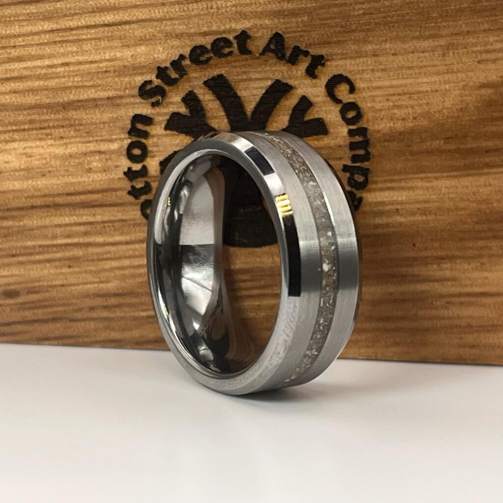 Thin Line of Love Tungsten Memorial Ring