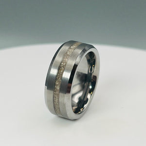 Thin Line of Love Tungsten Memorial Ring