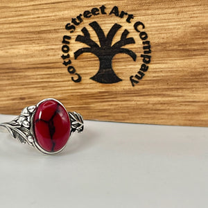 Red Jasper Weeping Willow - Tru-Stone Memorial Ring