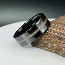 Load image into Gallery viewer, Thin Line of Love Black Ceramic Memorial Ring

