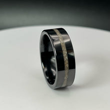 Load image into Gallery viewer, Thin Line of Love Black Ceramic Memorial Ring
