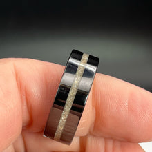 Load image into Gallery viewer, Thin Line of Love Black Ceramic Memorial Ring
