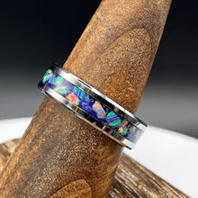 Load image into Gallery viewer, Purple Pearl Opal Ring - Custom Wedding Band
