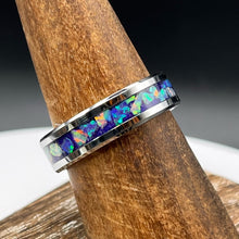 Load image into Gallery viewer, Purple Pearl Opal Ring - Custom Wedding Band
