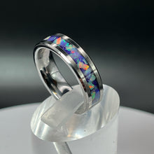 Load image into Gallery viewer, Purple Pearl Opal Ring - Custom Wedding Band
