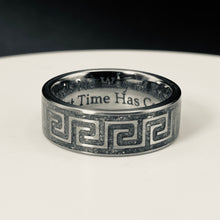 Load image into Gallery viewer, Endless Journey Greek Key Memorial Ring - Titanium Band
