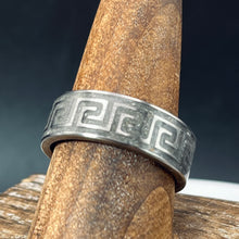 Load image into Gallery viewer, Endless Journey Greek Key Memorial Ring - Titanium Band
