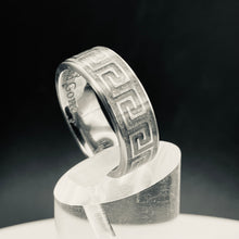 Load image into Gallery viewer, Endless Journey Greek Key Memorial Ring - Titanium Band
